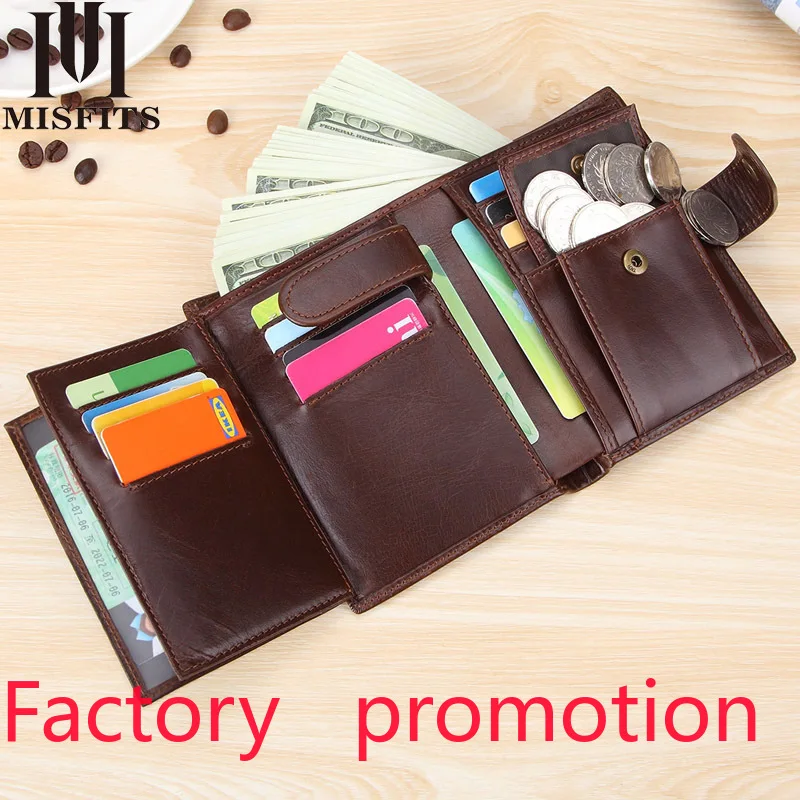 AliExpress Popular Leather Men's Short Wallet Cross-Border Large Capacity Cattlehide Card Bag Retro Multi-Card Coin Purse