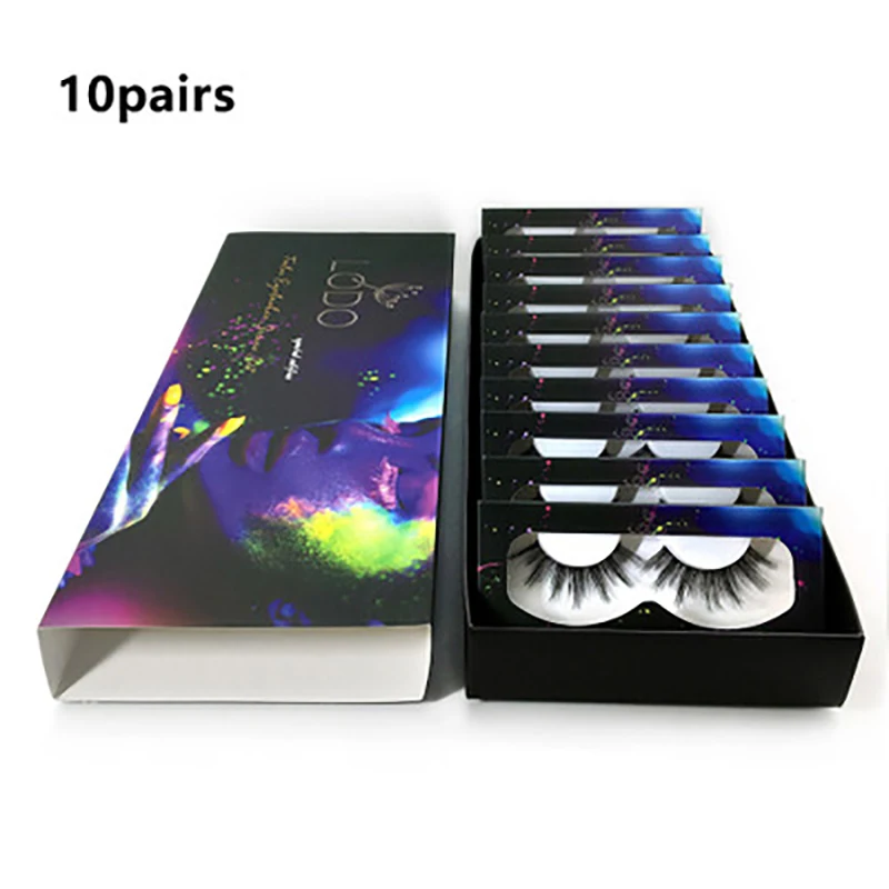 Wholesale 3D False Eyelashes Mink High-grade Fiber  Eye Lashes Faux Mink Eyelashes Vendor TEN01-09 Full Strip Lahses