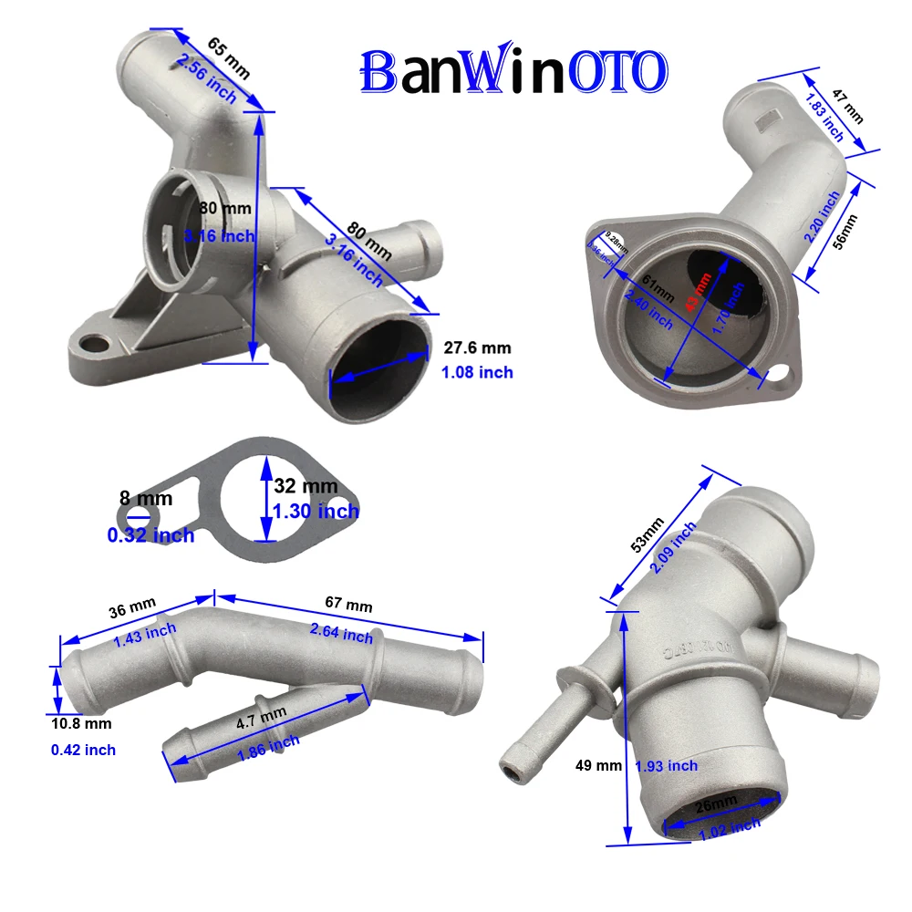 4 sztuk stopu Aluminium 1.8T wąż płynu chłodzącego silnika złącze doładowania rury dla Jetta Golf MK4 Bettle A3 S3 TT Seat Ibiza — zdjęcie 7