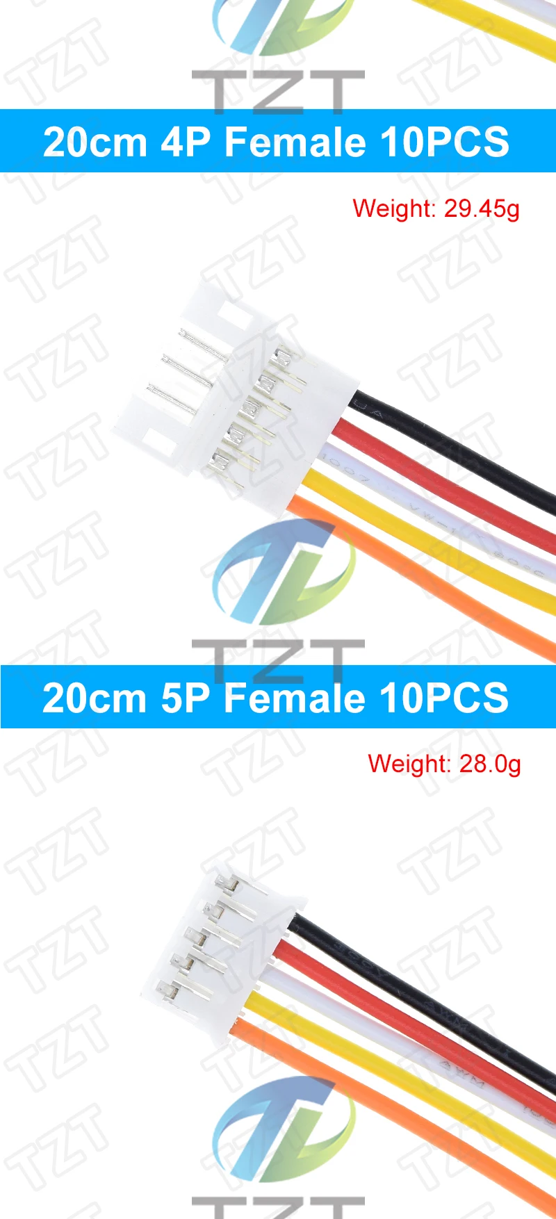 10 Stück 5 Paar Micro JST PH 2.0 2P 3P 4P 5P 6PIN Stecker-Buchsen-Verbinder mit Kabeln 20CM+20CM für Arduino MP3 – Detail 9