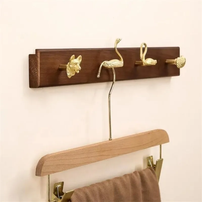 

Brass Wall Mount Animals Combination Towel Hook For Bathroom Clothes Coat Hooks Gold Living Kitchen Accessories