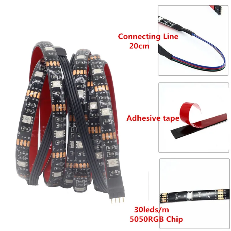 Bluetooth USB LED Strip Light 5050 SMD DC 5V USB RGB Lights Flexible LED Lamp Tape Ribbon RGB TV Desktop Diode Tape adapter