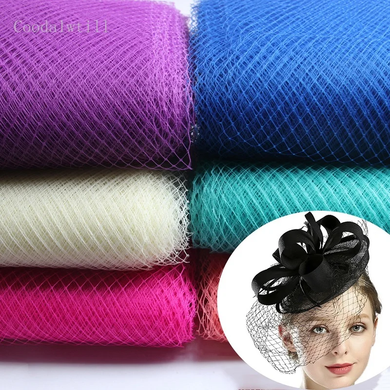 25cm*1m Wedding Millinery Netting Russian Veiling Birdcage Veil DIY Hat Trimming Hair Accessories Tulle Dress Fabric