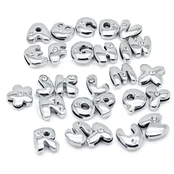 200pcs 8mm Fat Slide Letters Charms Bracelet Women Jewelry Making  Slide Alphabet A-Z DIY Wristband Belt Keychain Pet Collar