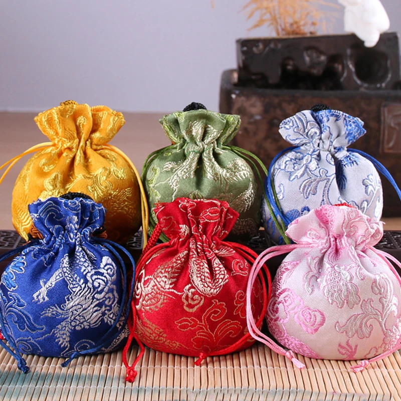 Chinese Style Sachet Retro Dragon Pattern Palace Hanging Neck Bags Portable Car Hanging Bedroom Decoration Traditional Sachets