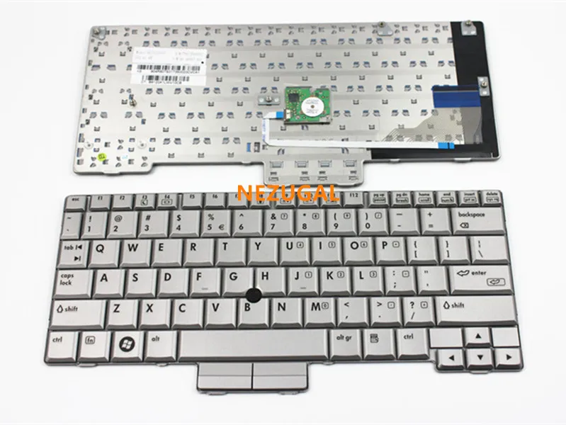 US Laptop Keyboard FOR HP Compaq 2710 2710P EliteBook 2730 2730P New Keyboard English layout Teclado silver With pointing