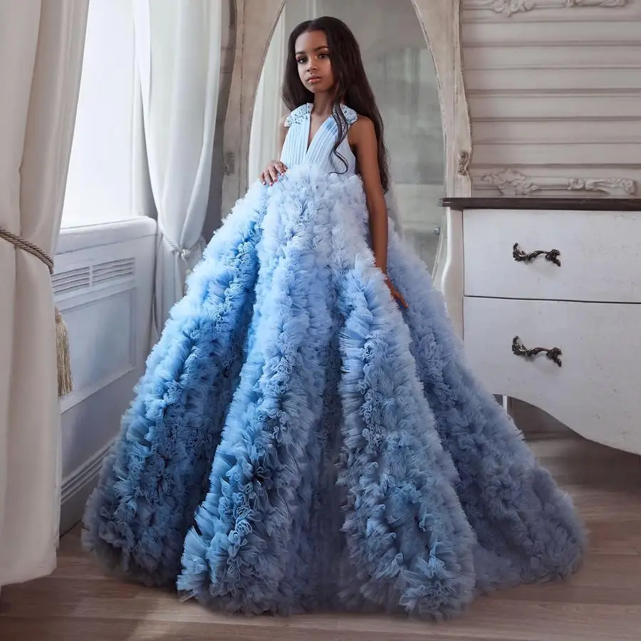 Meisjes Bloem Meisje Jurken Voor Wedding Party Dress Pageant Gown Vestidos Kids Verjaardag Toga Custom Prinses Avondfeest Gown