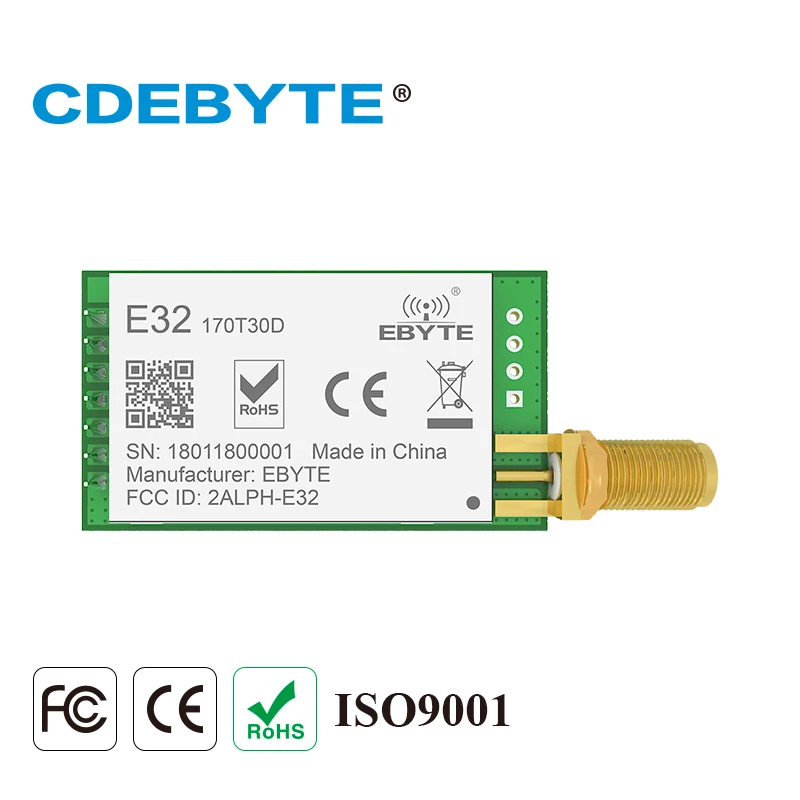 UART LoRa Wireless Module CDEBYTE E32-170T30D 170MHz 30dBm 1W Long Range DIP IoT Wireless Transceiver