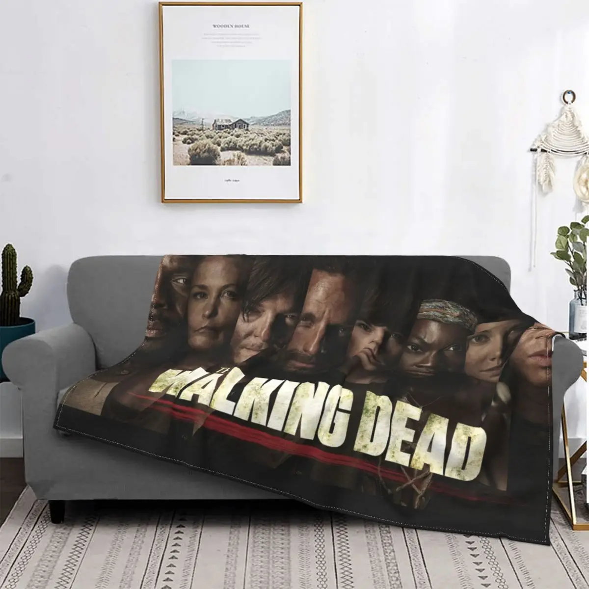 The Walking Dead Horror Movie Blanket Rick Grimes Daryl Dixon Carl Grimes Comic Flannel Soft Throw Blanket for Coverlet Winter