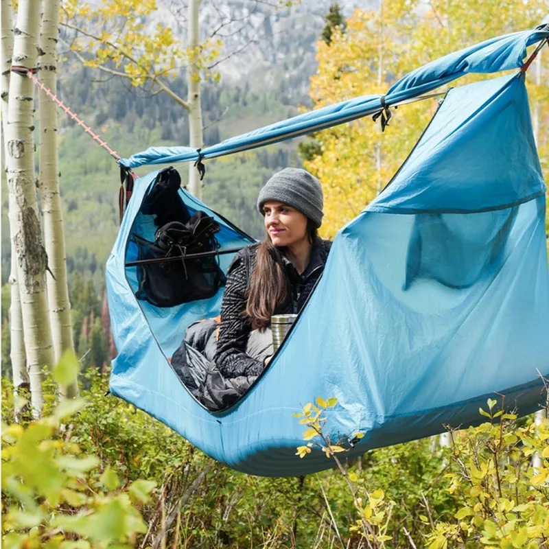 Mosquito Net Hammock Canopy Tent Large Space Anti Rollover Outdoor Camping Awning Rainproof And Sunscreen Hanging Sun Shelter