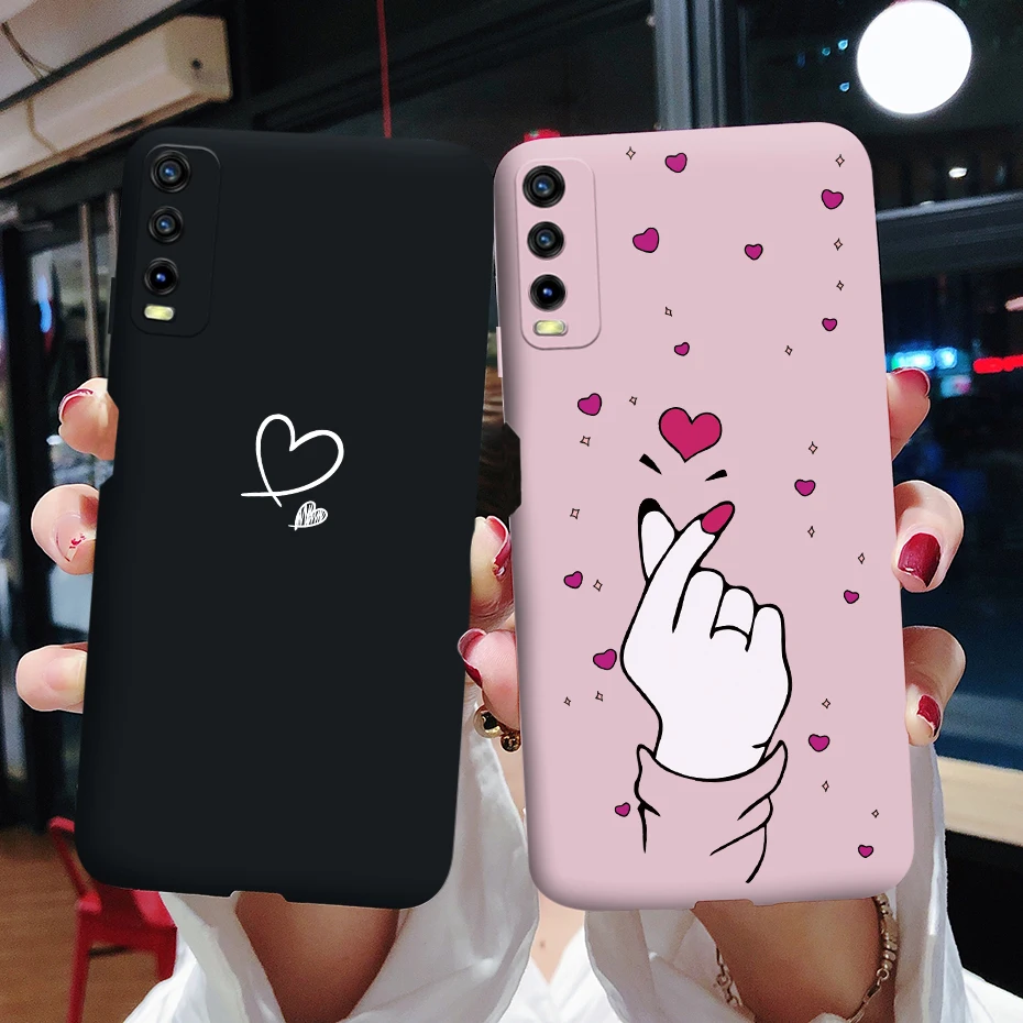 For Vivo Y11S Case Cute Painted Silicone Matte Soft Cover For Vivo Y12s Y1s Y11S V2028 Funda Coque For Vivo Y12s 2021 Phone Case