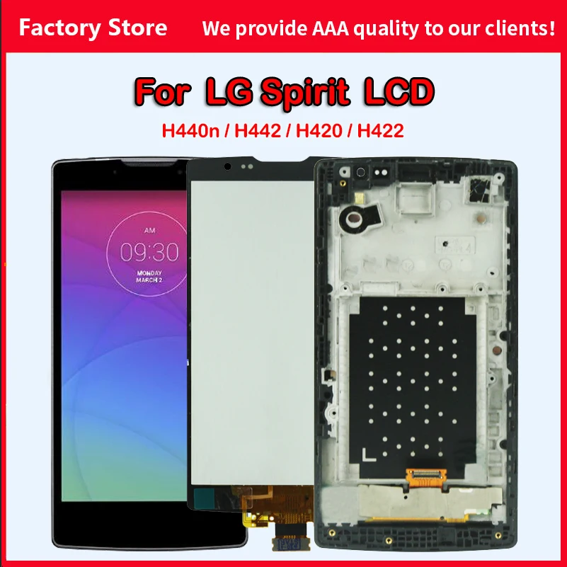 720 x 1280 AAA Quality LCD With Frame For LG Spirit H440n H442 H420 H422 LCD Display Screen Replacement Digiziter Assembly