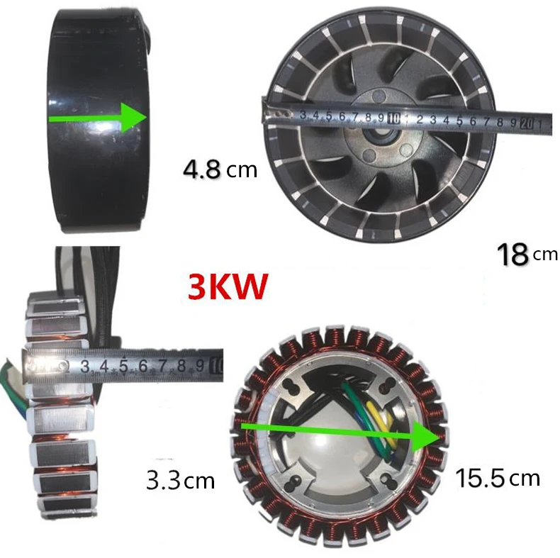 3000w5000w Xe Điện Phạm Vi Mở Rộng Xăng Máy Phát Điện Phụ Kiện 48v60v72v Phạm Vi Mở Rộng Cánh Quạt Stator 27 Cấp Nguyên Chất Đồng