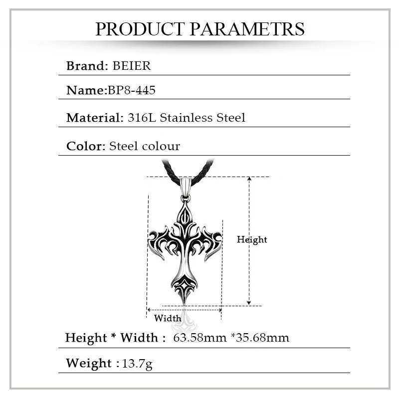 Beier-colgante de acero inoxidable 316L con forma de arma vikinga, colgante de collar con espada del rey, el mejor regalo, LLBP8-445P