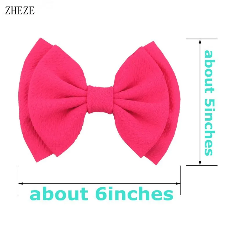 10Pcs/Lot  Solid Colors Barrette 6'' Double Layer Bows Hairpins For Kids Wholesale DIY Girls Hair Clips Accessories