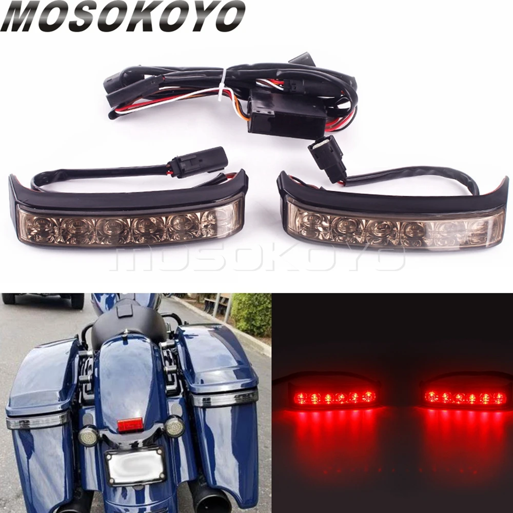 Saddlebag LED Running Lamp Saddle Bag Tail Turn Signal Brake Lights For Harley Touring FLHTCU FLHTCUL FLHTK FLHTKL FLTRU 2014-up