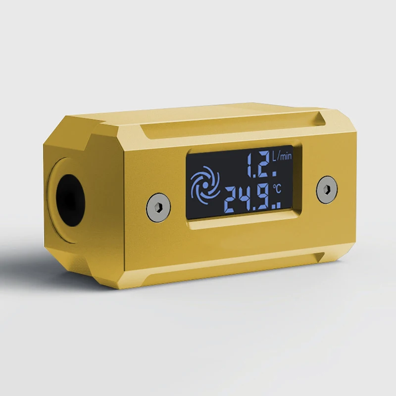 Syscooling water cooling metal flow meter water cooling tempreture indicator with LED screen flow rates digital display