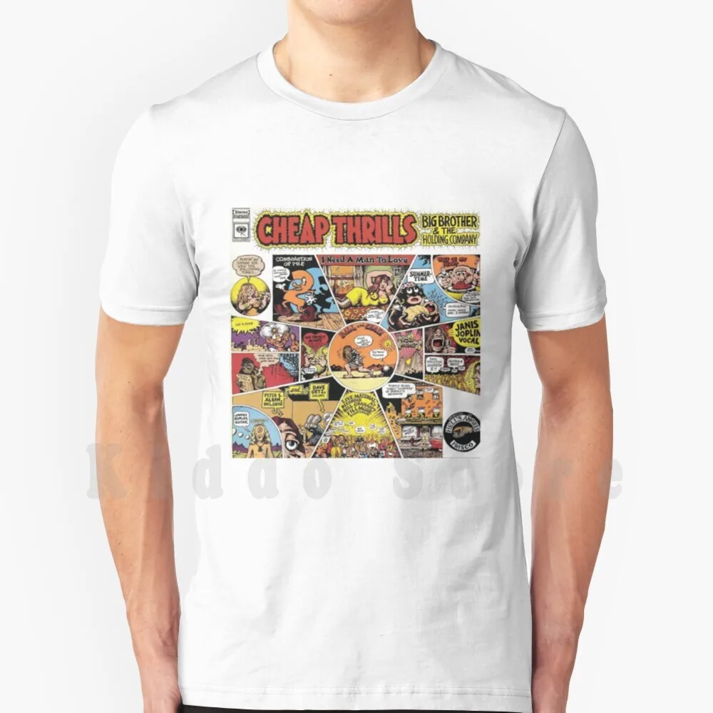 Camiseta de gran tamaño 100% algodón de Janis Joplin y The Holding Company, barata, DIY