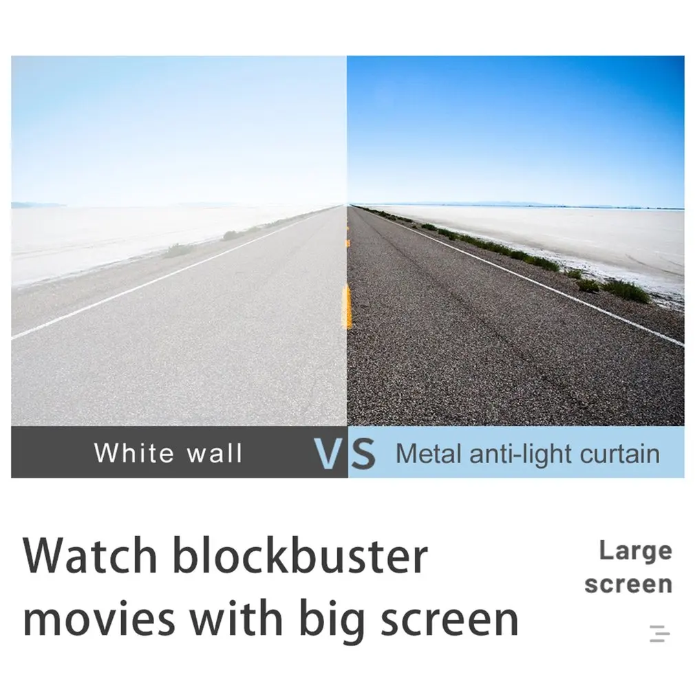 Metal Anti kurtyna świetlna 110 120 cali ekran projekcyjny HD składany przenośny ekran kinowy przenośny projektor gigantyczny ekran