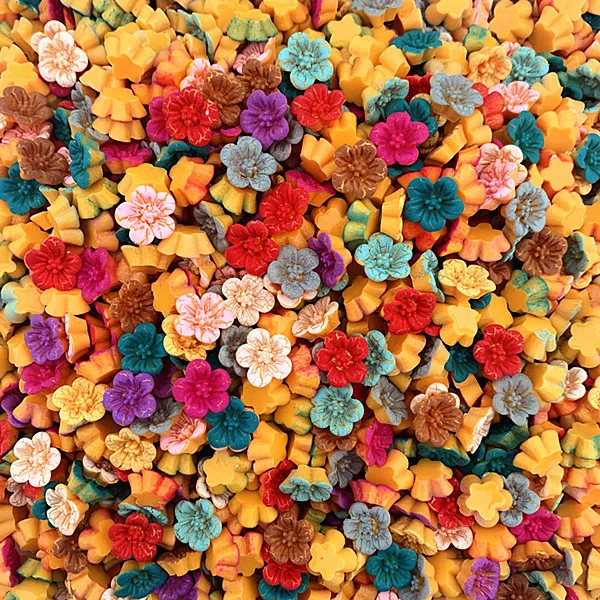 

100Pcs 14mm Mixed Resin Flowers Decoration Crafts Flatback Cabochon For Scrapbooking Kawaii Cute Diy Accessories
