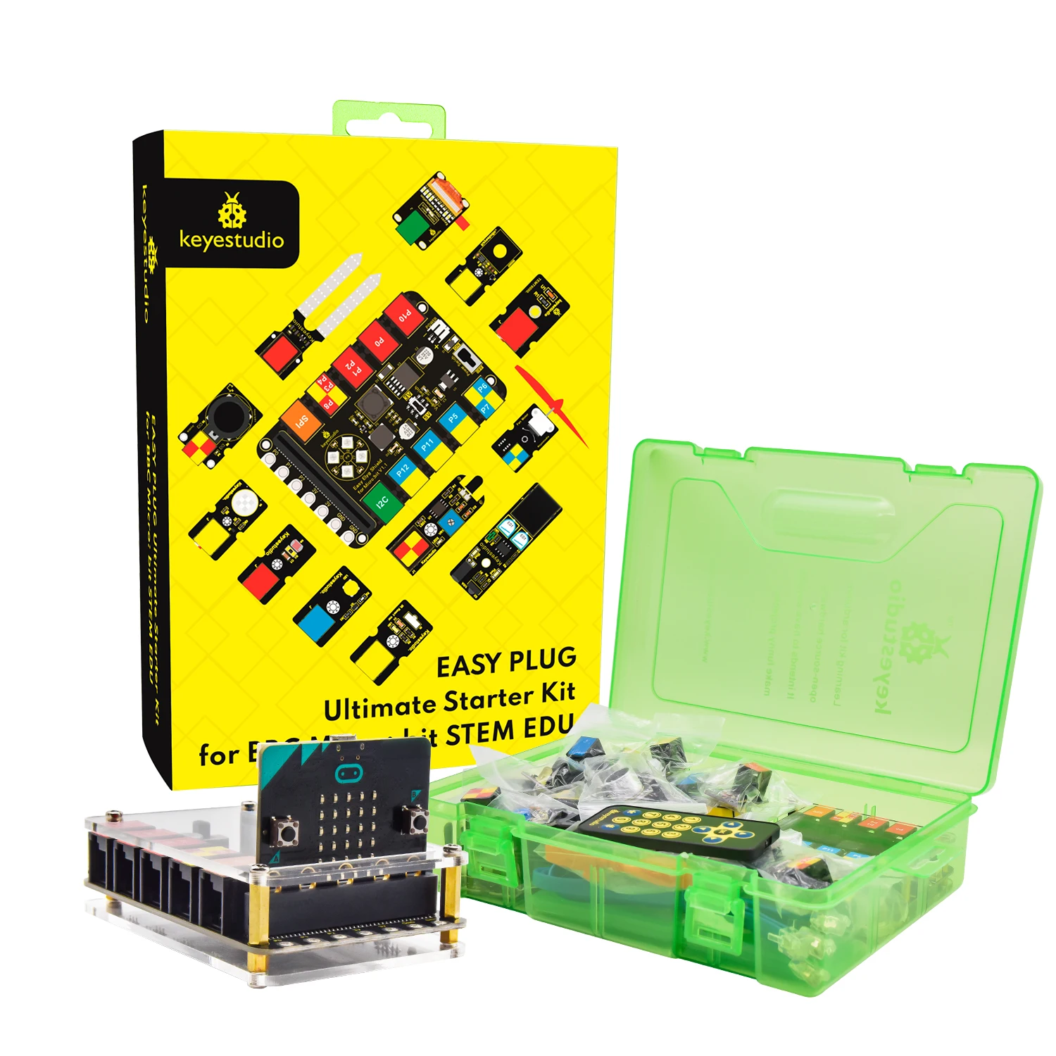 Keyestudio BBC Micro : bit V2 EASY Plug Ultimate Starter Kit for STEM EDU Education Program Kit for Micro bit Children Toy