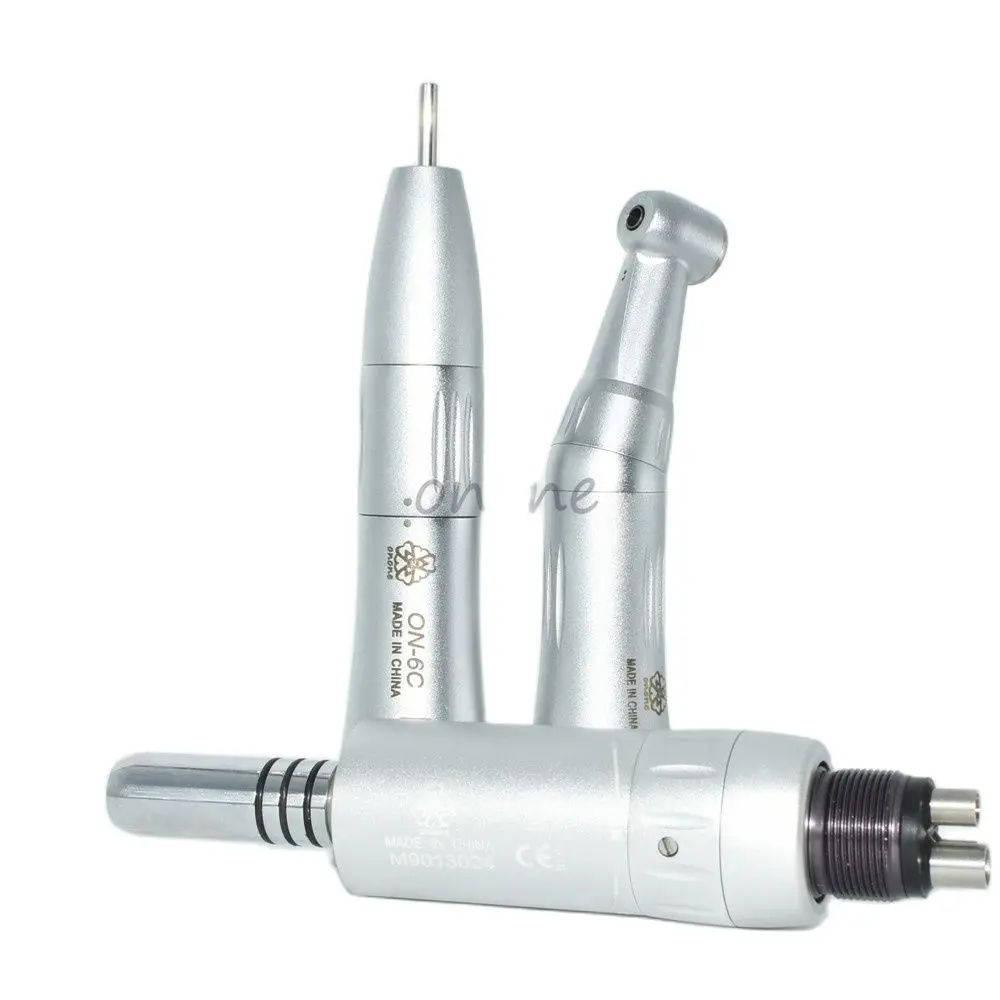 Dental Inner Water Spray Channel Straight handpiece +Contra Angle +Push Button-+Air motor Low Speed Handpiece Kit