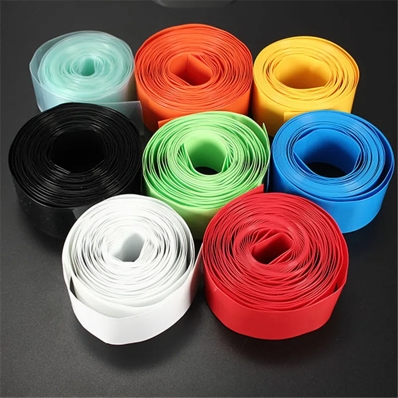 5M (18650 18500 Battery) 29.5MM Flat 18.5MM in Round PVC Heat Shrink Tubing Tube Wrap Kits Clear 5 Colors Best Price