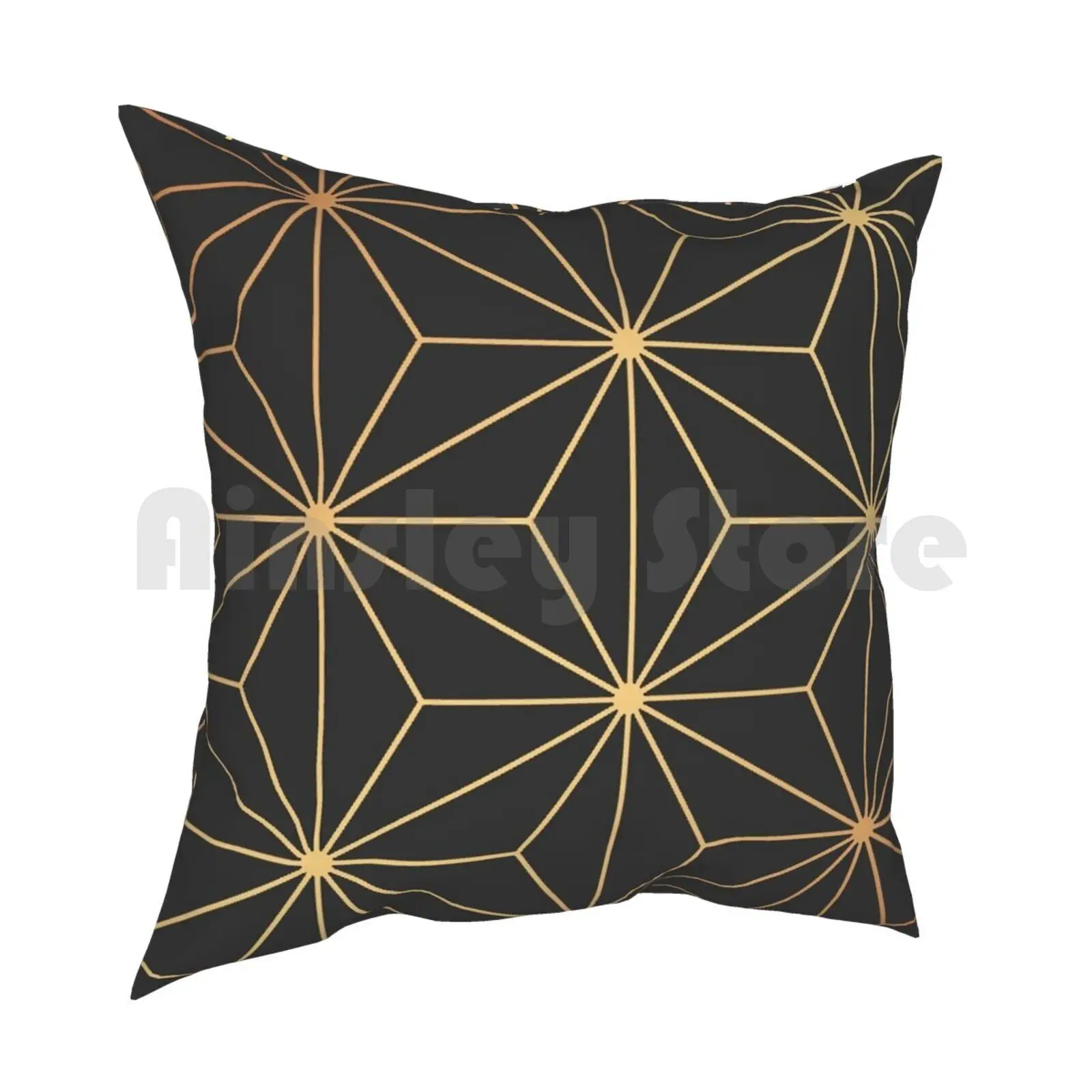 Black And Gold Mosaic Pillow Case Printed Home Soft Throw Pillow Black Gold Copper Abstract Abstracts Pattern Patterns