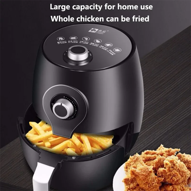 6L Air Fryer Large-capacity Household Intelligent Smoke-Free French Fries Maker Multifunctional Bread Electric Fryer