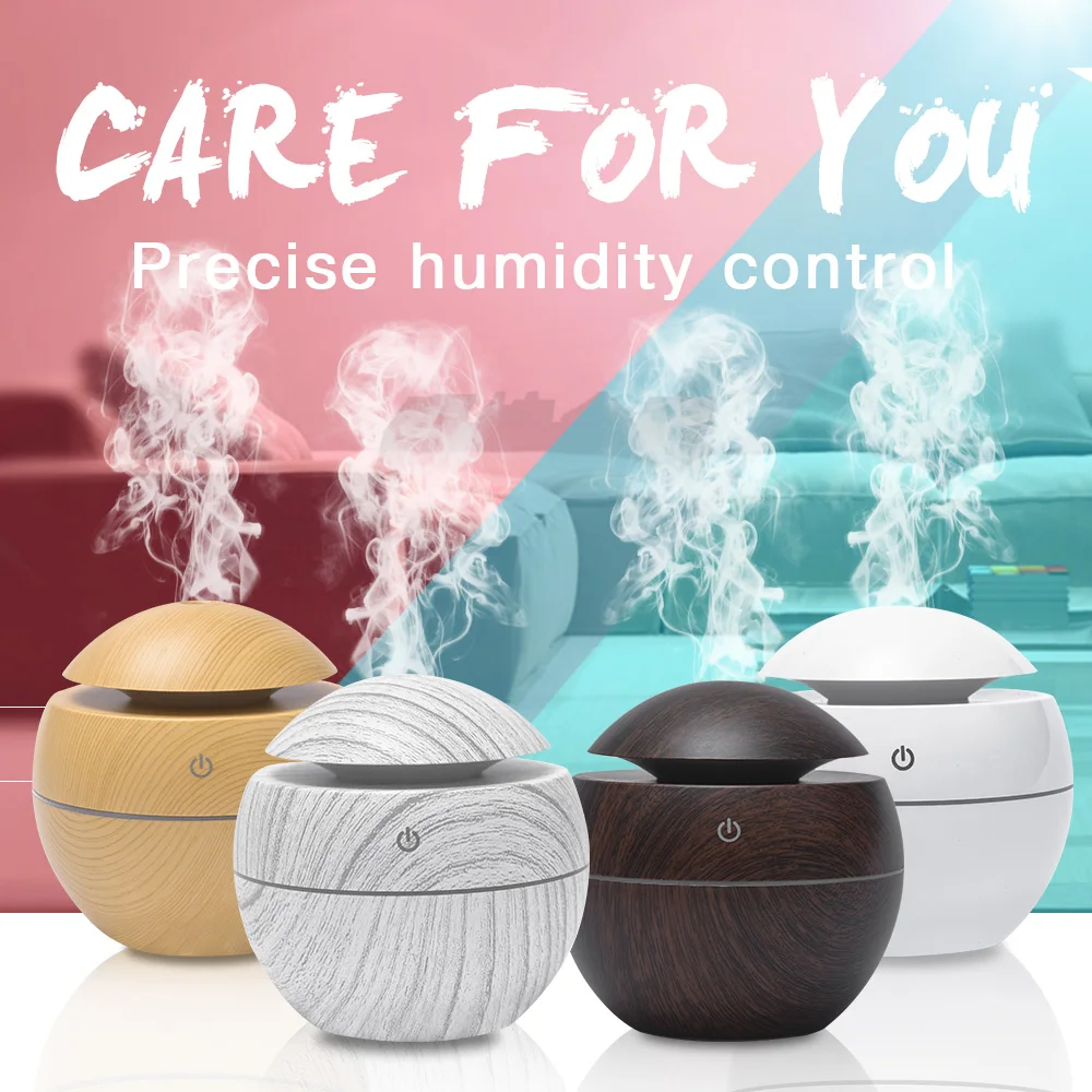 

Mini Air Humidifier USB Ultrasonic Aroma Diffuser Wood Grain LED Light Electric Essential Oil Diffuser Aromatherapy For Home Car