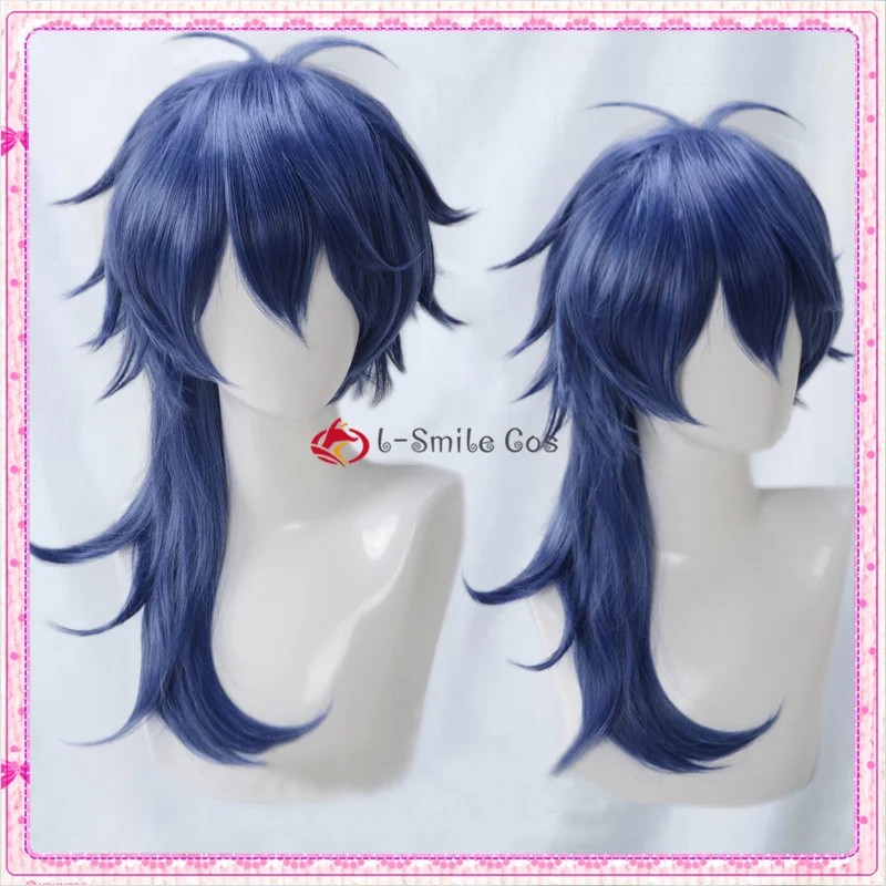 DRB  Hypnosis MIC Dice Arisugawa Long Blue Wigs Heat Resistant Synthetic Hair Cosplay Costume Wig + Wig Cap