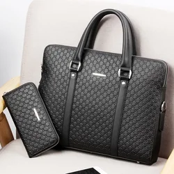 Men Briefcase Shoulder Bag Male Crossbody Bag 14 Inch Laptop Bag Travel Bag Man Double Layers Handbag