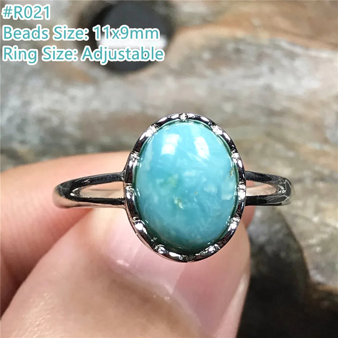 Top Natural Turquoise Ring Jewelry For Woman Lady Men Healing Love Gift Crystal Beads Silver Stone Gemston Adjustable Ring AAAAA