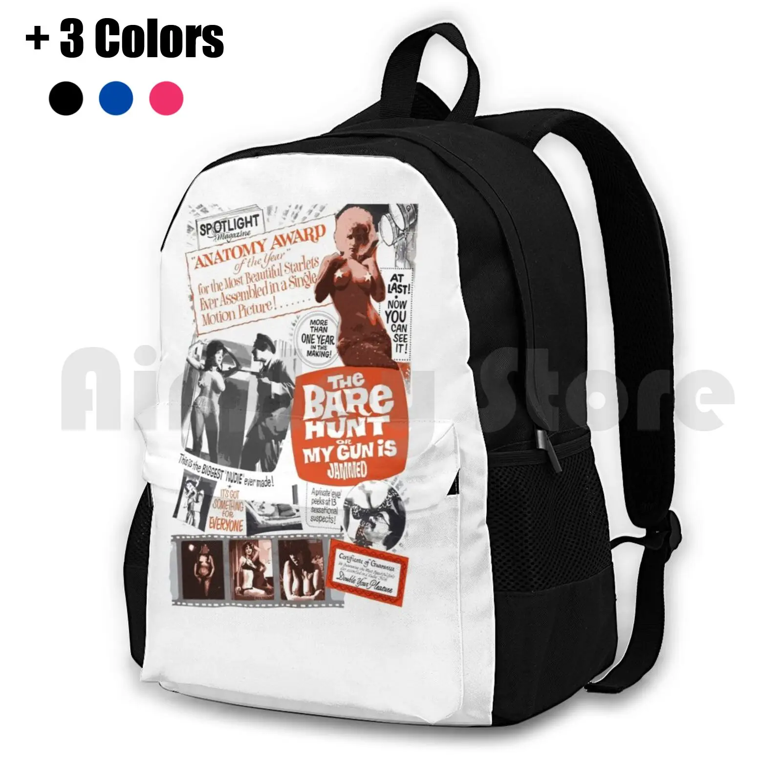 The Bare Hunt Outdoor Hiking Backpack Waterproof Camping Travel Vintage Retro Vintage Movies Retro Movies Exploitation