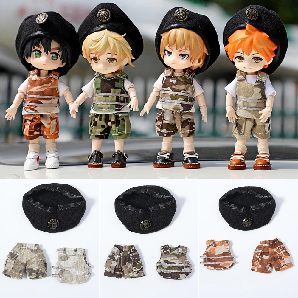 New Ob11 Bjd Doll Clothes Jungle Camouflage Pants Doll Military Uniform Suit For Ob11,Obitsu11,Molly, 1/12bjd Dolls