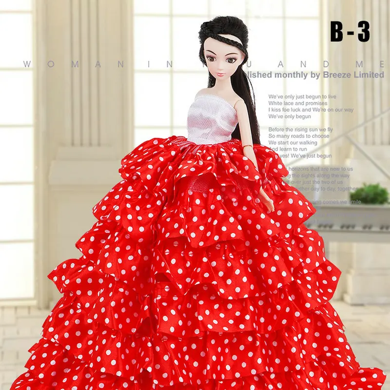 Handmade BABI Doll Clothes Girl Wedding Dress For Barbie 30cm 1/6 Jointed Dolls Accesories Toys For Girls