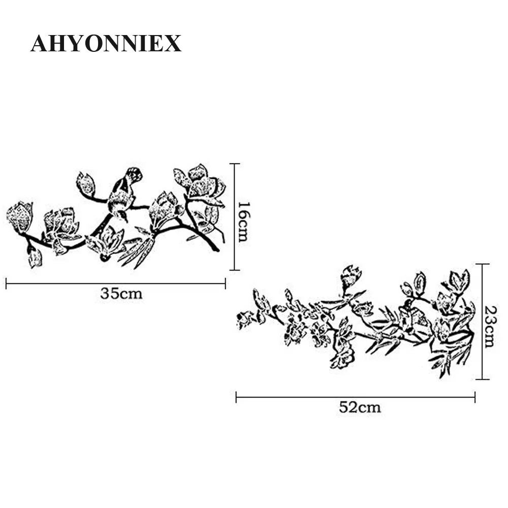 Large Size Magnolia Flower with Bird Embroidered Patch Sewing Applique Clothes Shoes Bags Decoration Patch Apparel DIY Patches