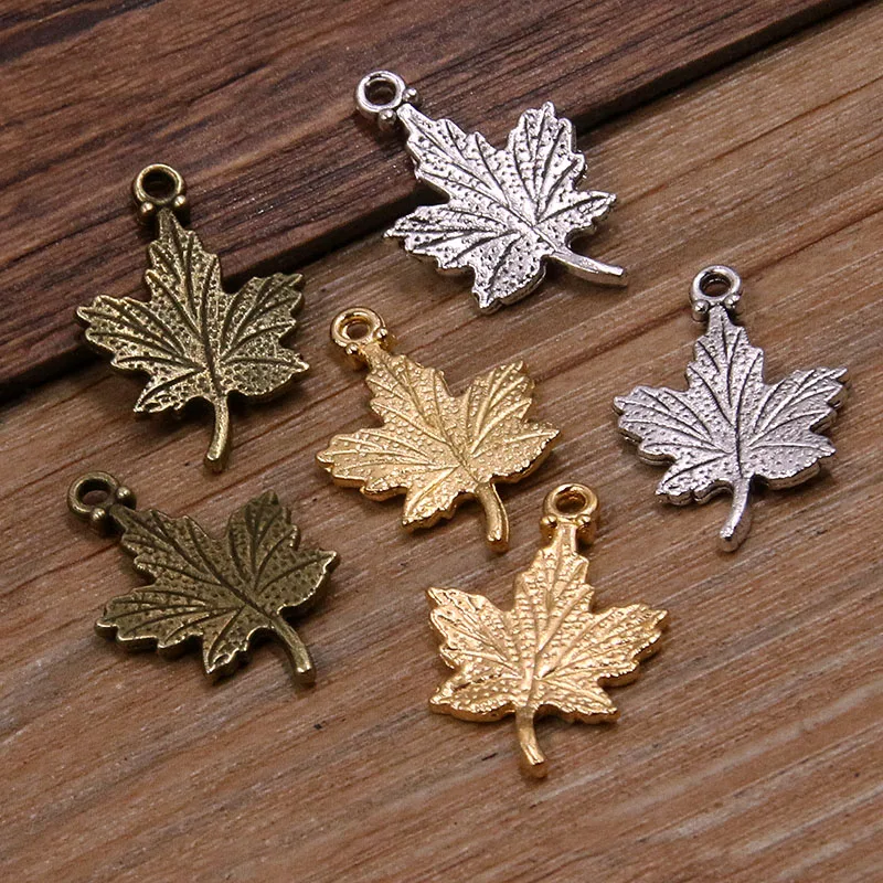 

20pcs 15*23mm Antique 3 Color Zinc Alloy Hollow Mini Tree Leaf Charms Fit DIY Jewelry Plant Pendant Necklace Bracelet Making