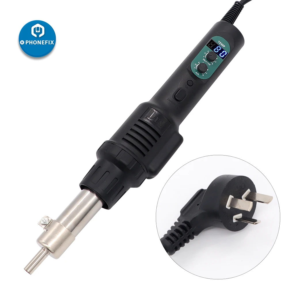 Estação de solda de precisão 220v, de mão, digital, pistola de ar quente, bga, ferramenta de reparo de celular