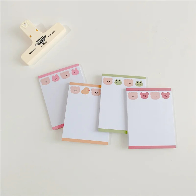 Cute Animal Bear Rabbit Memo Pad Decoration Note Paper Planner To Do List Message Notepad Stationery School Office Supplies