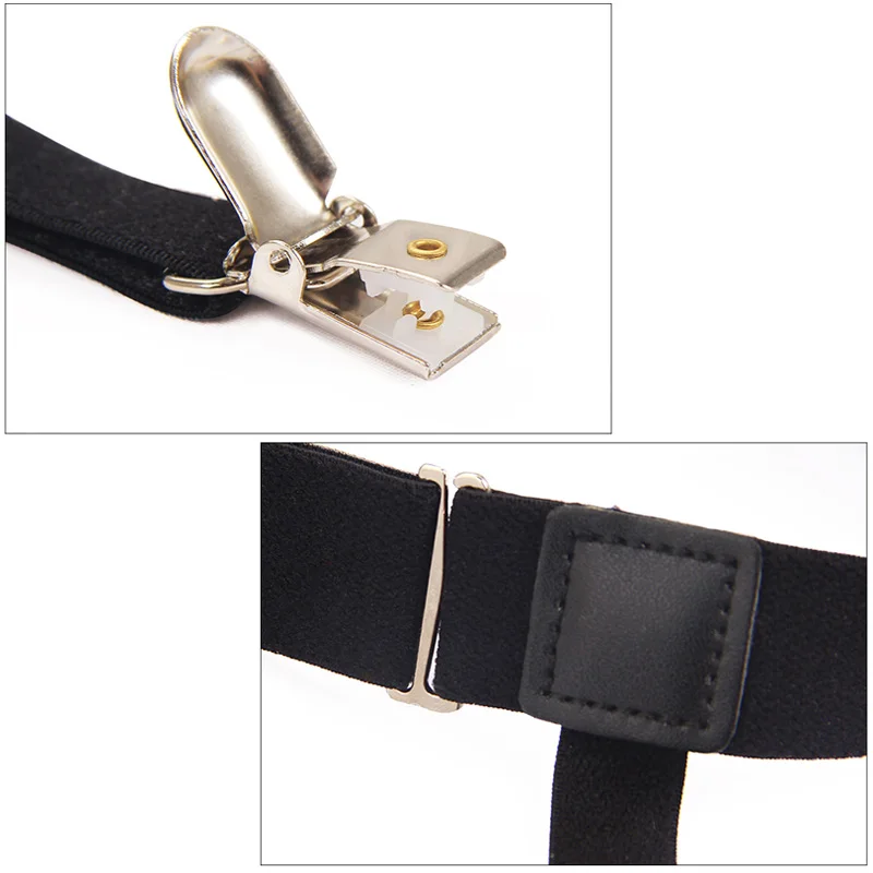 2 Pcs Men Shirt Stays Belt with Non-slip Locking Clips Keep Shirt Tucked Leg Thigh Suspender Garters Strap C66