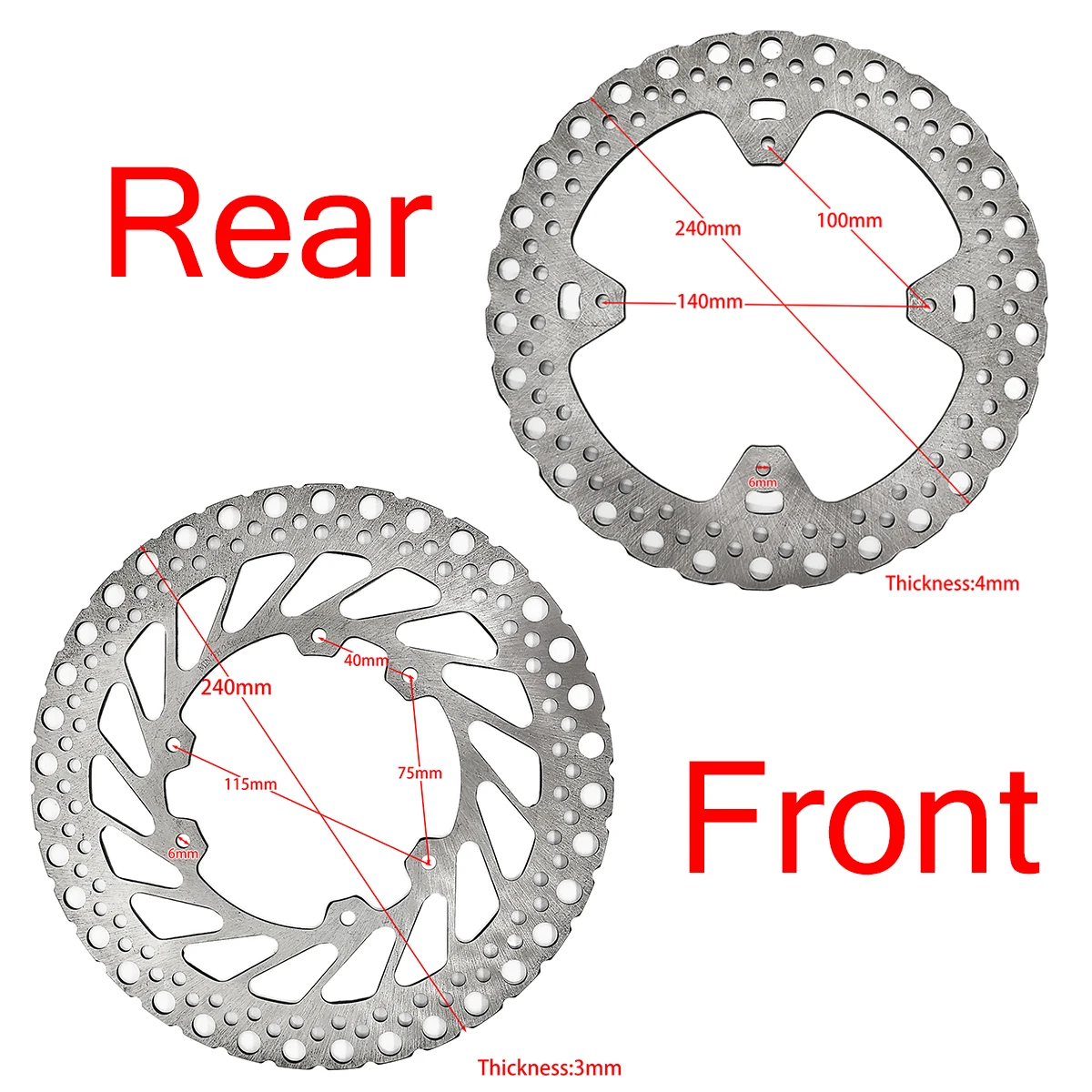 

Motorcycle Rear Brake Disc Rotor Front Rotor Brake Disc 240mm for CR125 CR250 2002-2008 CRF250 CRF450 2002-2017