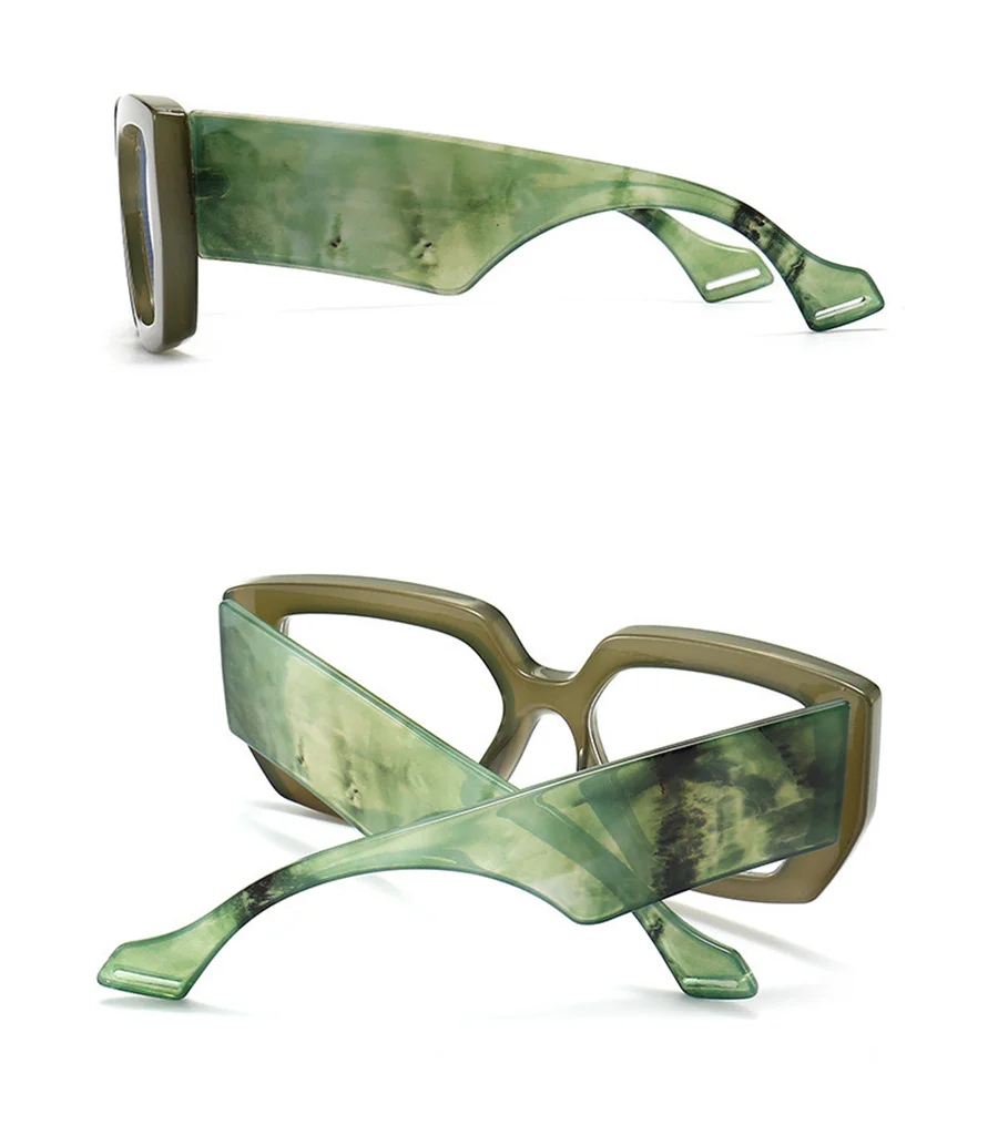 Neue Fashion Square Frauen Brille Rahmen Luxus Klar Anti-Blu-Ray Frühling Scharnier Breite Beine Brillen Männer Optische Polygon rahmen – Detail 6