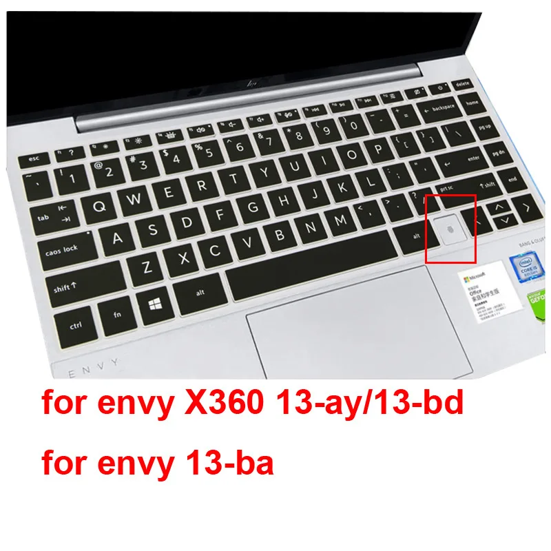 

Washable Laptop Keyboard Cover For HP ENVY X360 13-ay 13-bd 13-ba Silicone Waterproof Notebook Protector