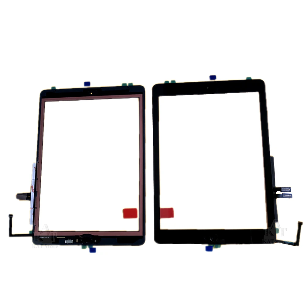 1Pcs for iPad 5 2017 5th A1822 A1823 9.7 Inch 2018 6th Gen Touch Screen Digitizer Glass With Adhesive Home Button Flex Assembly