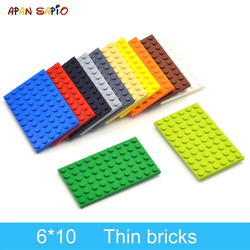 

10pcs DIY Building Blocks Thin Figures Bricks 6x10 Dots 12Color Educational Creative Size Compatible With 3033 Toys for Children