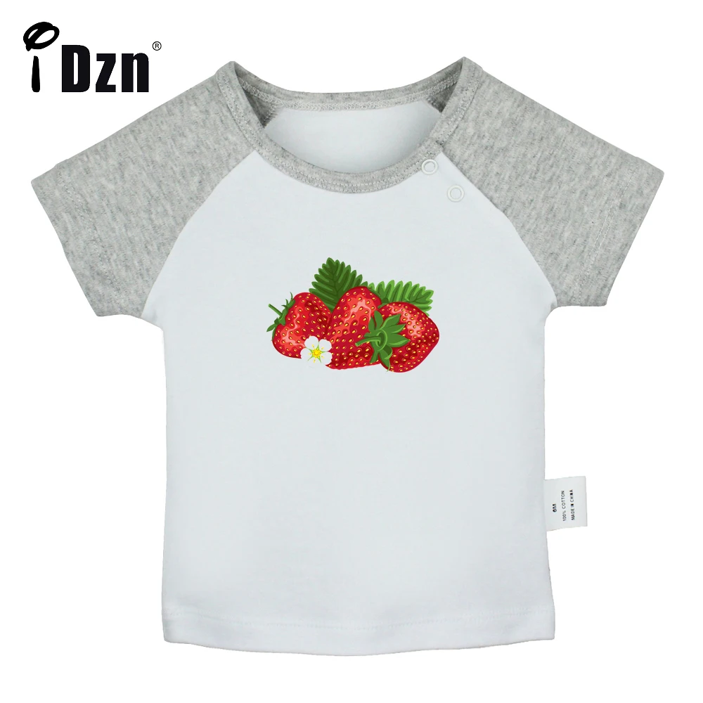 NOVA Sweet Fruit Strawberry Fun Art Impresso Baby Boys T-shirts Cute Baby Girls Short Sleeves T shirt Newborn Cotton Tops Roupas