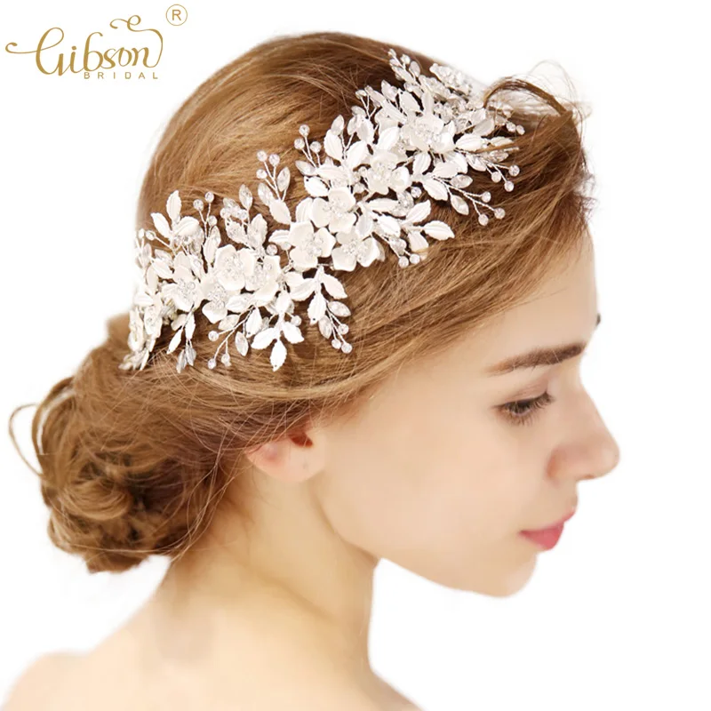 

Shimmering Wedding Headpiece Collections Floral with Rhinestone Halo Bridal Hair Vine Women Headbands Jewelry