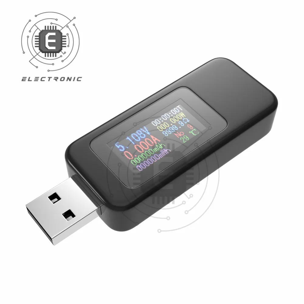 USB جهاز قياس الجهد الكهربائي الحالي الرقمية تيار مستمر الفولتميتر متر قوة البنك شاحن مؤشر شاشة الكريستال السائل 4-30 فولت