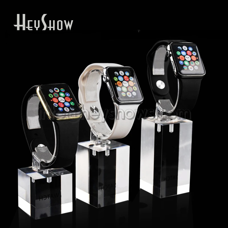 Transparent Watch Display Stand Acrylic Iwatch Holder Clear Apple Watch Show Base With Or Without Apple Logo